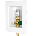Green valve Ice Maker Outlet Box with Installed 1/4-Turn Ball Valve (Copper Water Hammer Arrestor)